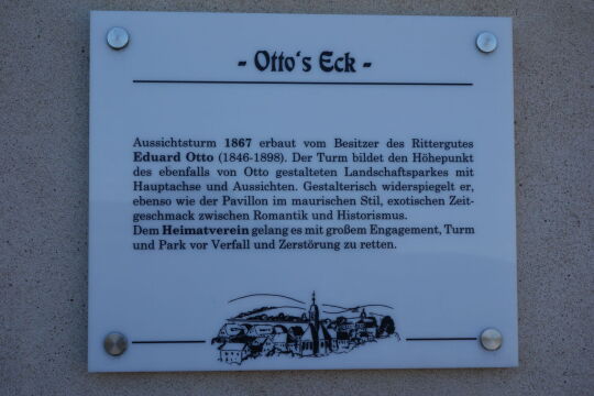 Infotafel an Ottos Eck im Gutspark Naundorf bei Dippoldiswalde.