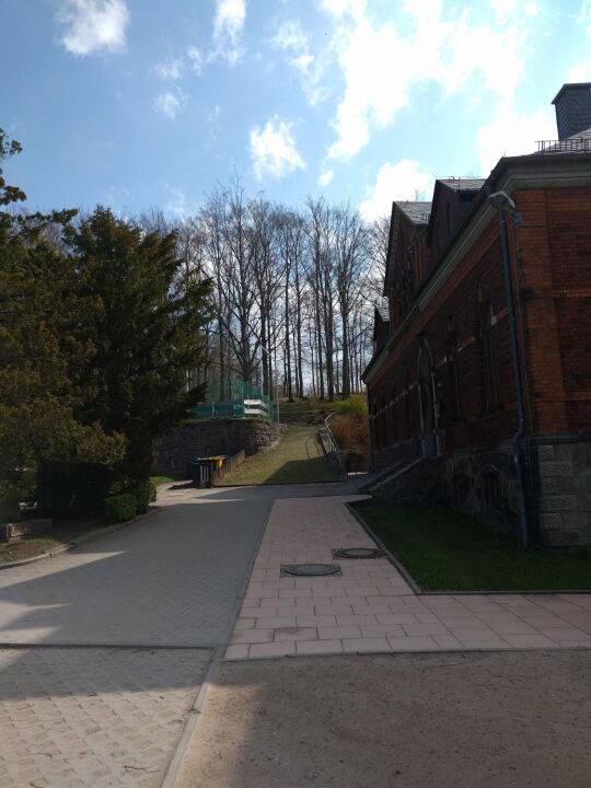 Blick zum Standort des 1945 zerstörten Schützenturms.