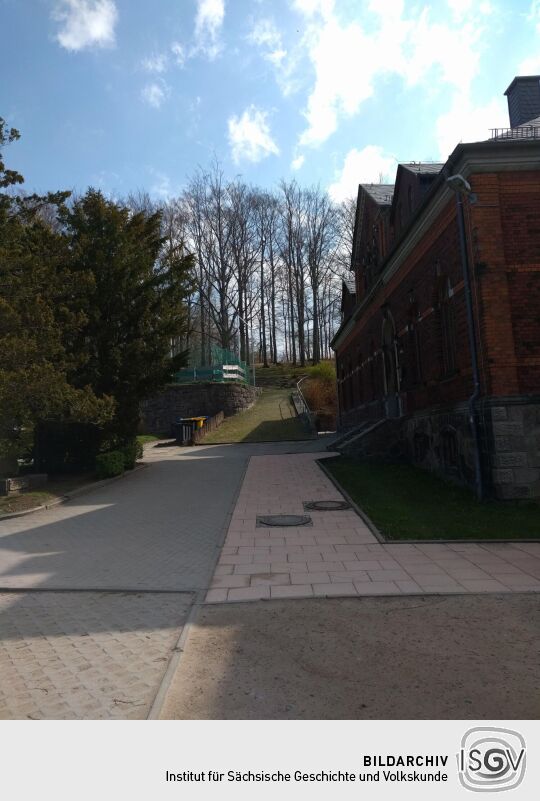 Blick zum Standort des 1945 zerstörten Schützenturms.