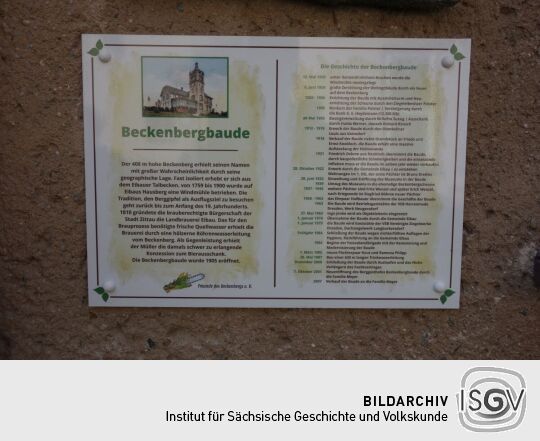 Infotafel an der Beckenbergbaude bei Eibau.