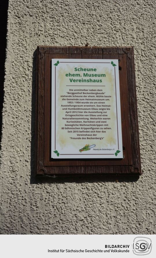 Infotafel an der Beckenbergbaude bei Eibau.