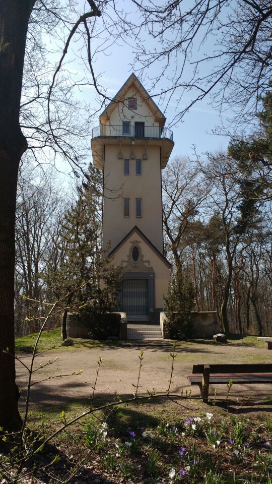 Der Aussichtsturm im Stadtpark auf dem Weinberg in Taucha.