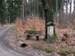 Historischer Wegweiser zum Hochstein bei Elstra.