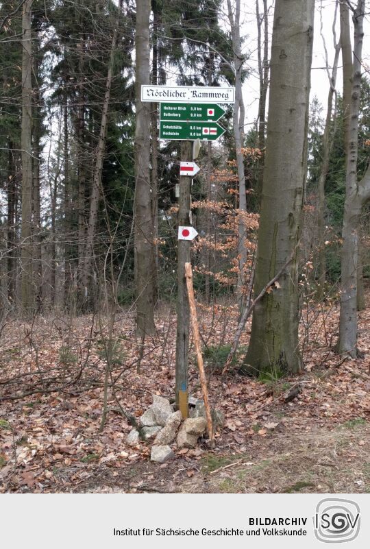 Wegweiser an der Hochsteinstraße bei Elstra.