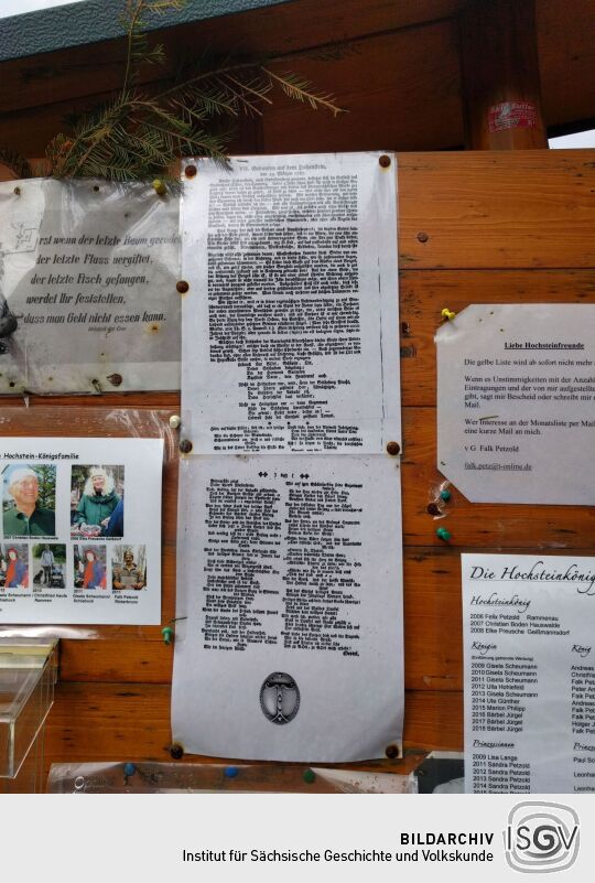 Infotafel auf dem Hochstein bei Elstra.