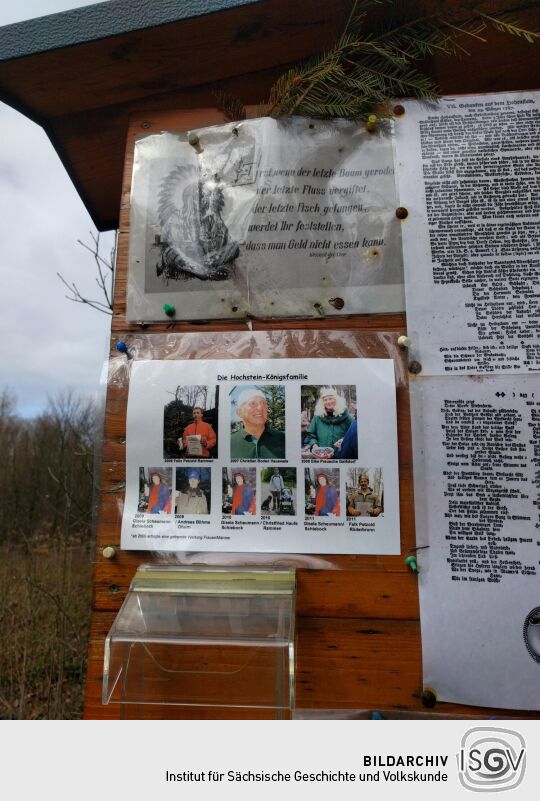 Infotafel auf dem Hochstein bei Elstra.