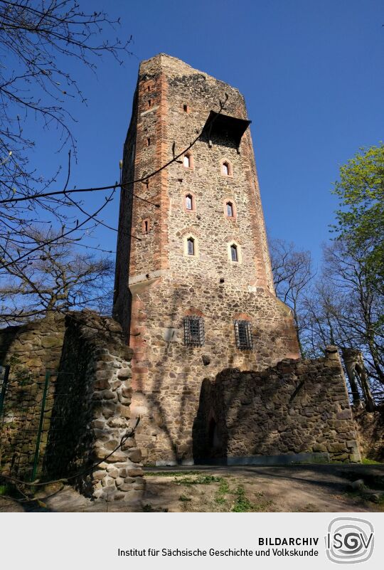 Der Turm der Ritterburg im Landschaftspark Machern.