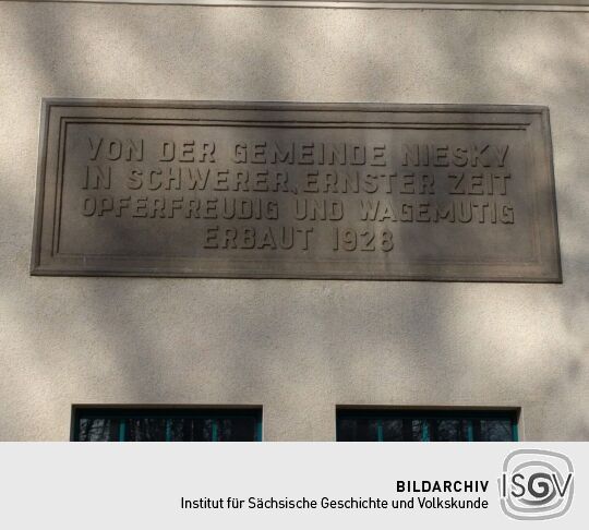 Inschrift am WasserTurm in Niesky.