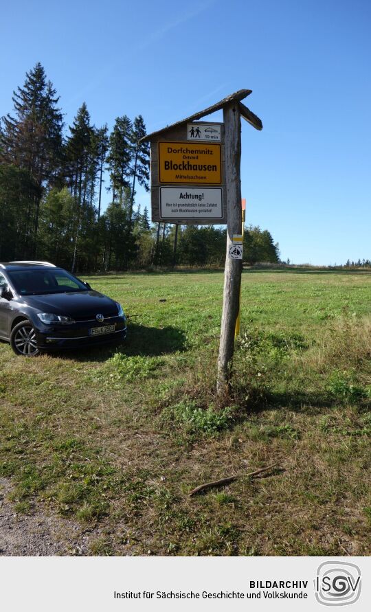 Infotafel am Mordsteinweg im Forstrevier bei Mulda/Sa.