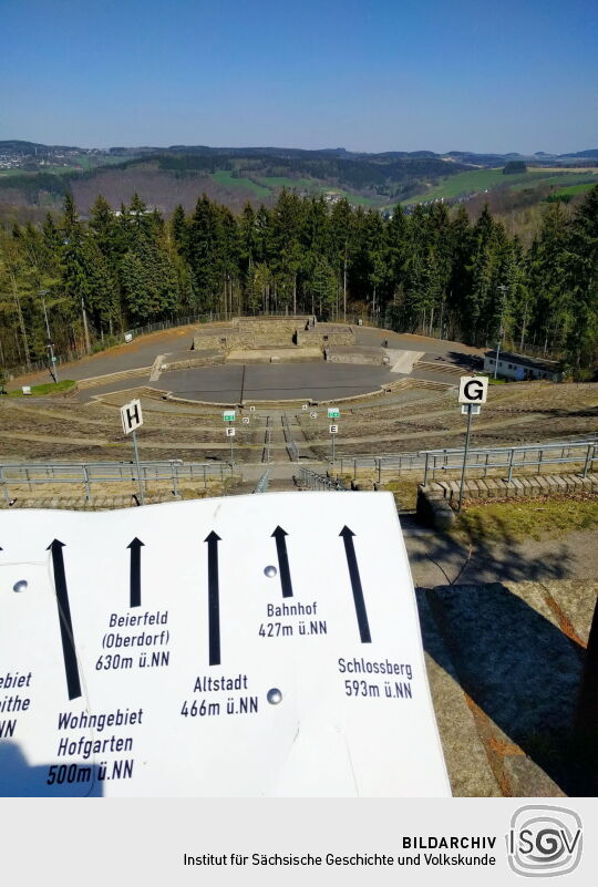 Orientierungstafel auf dem Rockelmann bei Schwarzenberg.