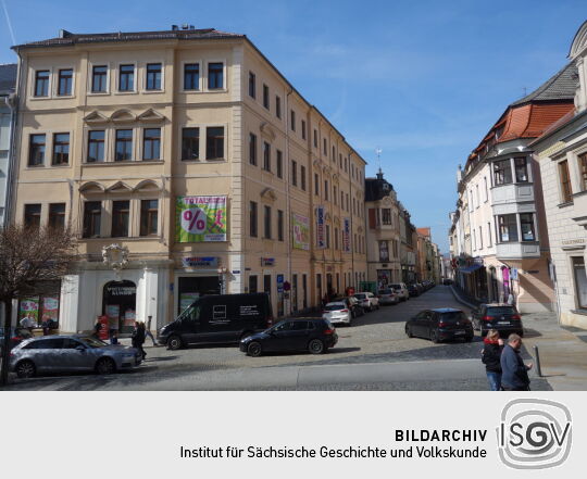 Blick in die Innere Weberstraße in Zittau vom Johannisplatz aus.