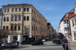 Blick in die Innere Weberstraße in Zittau vom Johannisplatz aus.