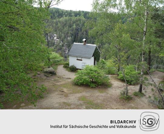 Das Häuschen der Camera obscura auf dem Berg Oybin.