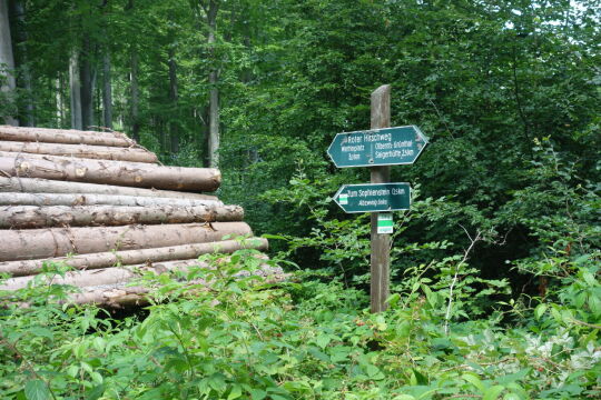 Wegweiser am Bruchbergweg bei Olbernhau.