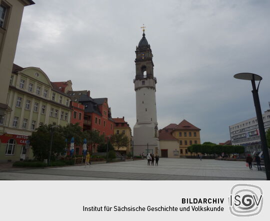 Der Reichenturm am Kornmarkt in Bautzen.