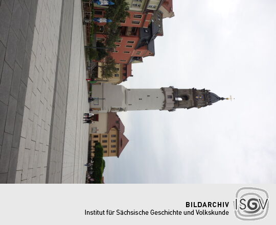 Der Reichenturm am Kornmarkt in Bautzen.