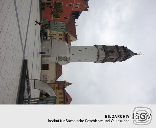 Der Reichenturm am Kornmarkt in Bautzen.