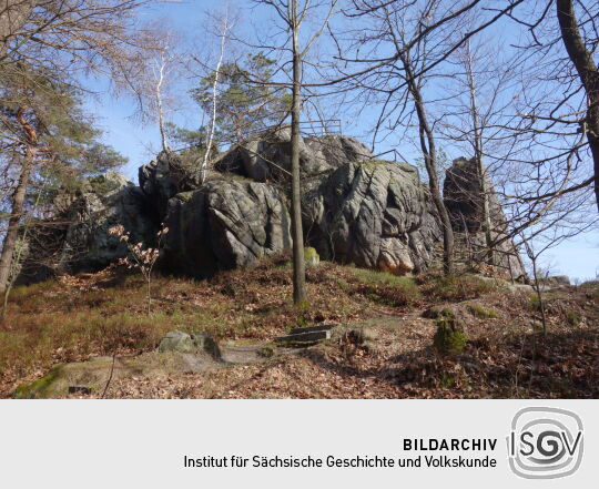 Der Hieronymusstein in Jonsdorf im Zittauer Gebirge.