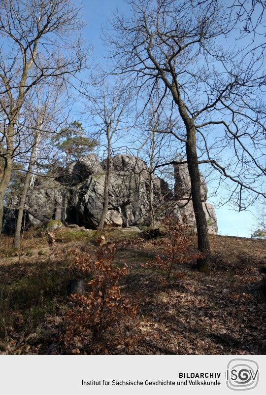 Der Hieronymusstein in Jonsdorf im Zittauer Gebirge.