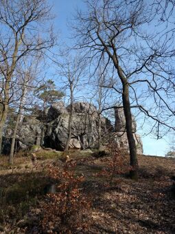 Der Hieronymusstein in Jonsdorf im Zittauer Gebirge.