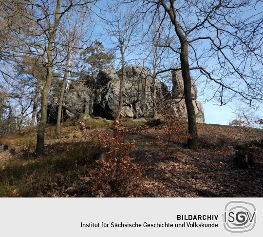 Der Hieronymusstein in Jonsdorf im Zittauer Gebirge.