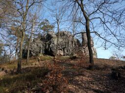 Der Hieronymusstein in Jonsdorf im Zittauer Gebirge.