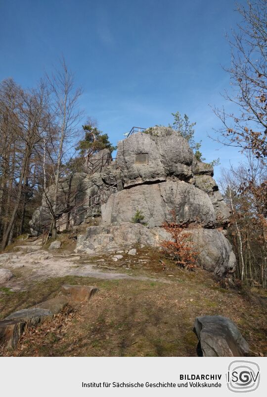 Der Hieronymusstein in Jonsdorf im Zittauer Gebirge.