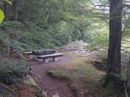 Der Aussichtspunkt Stiftskanzel über dem Schwarzwassertal bei Ansprung.