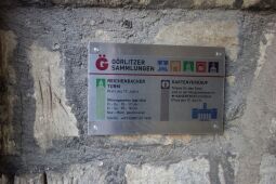 Infotafel am Reichenbacher Turm im heutigen Zentrum von Görlitz.