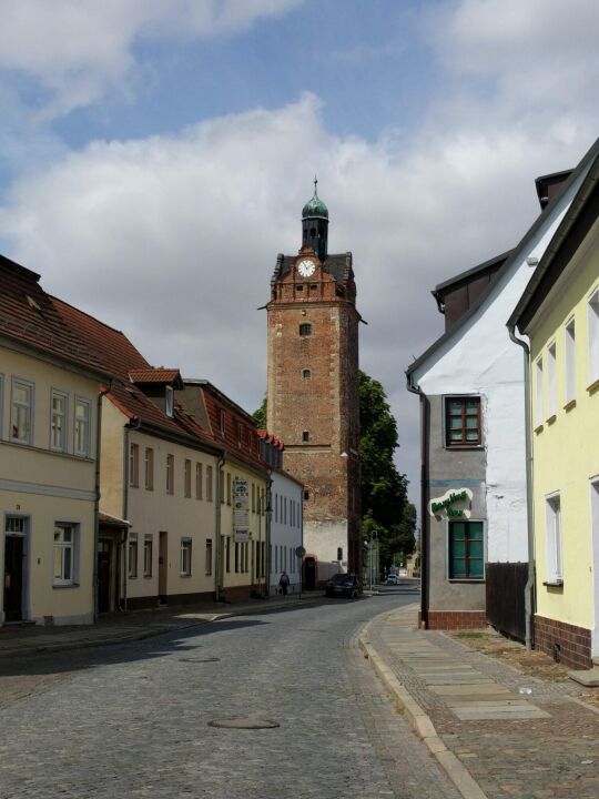 Der Hallesche Turm in Delitzsch.