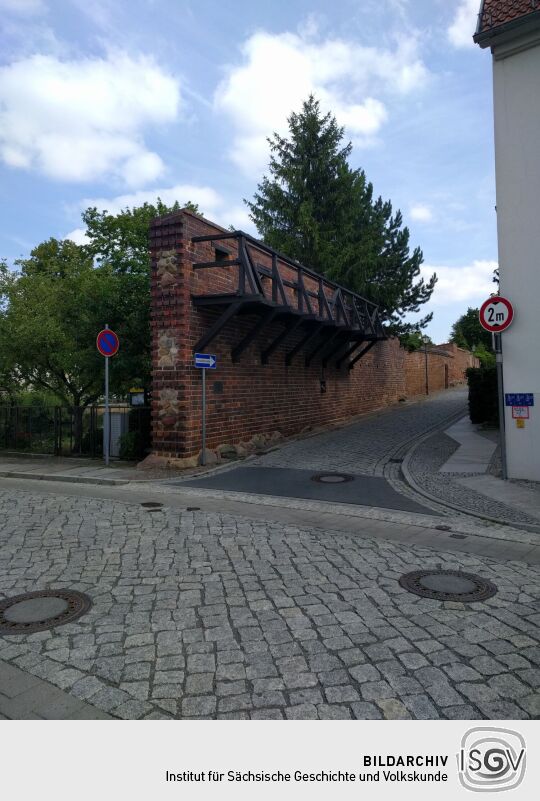 Teil der historischen Stadtmauer von Delitzsch.