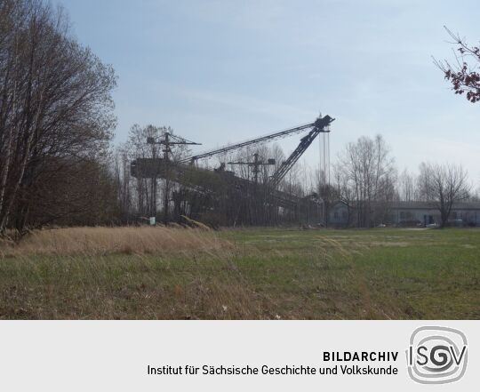 Blick Ausstellungsgelände mit Tagebautechnik am ehemaligen Tagebau Berzdorf bei Görlitz.