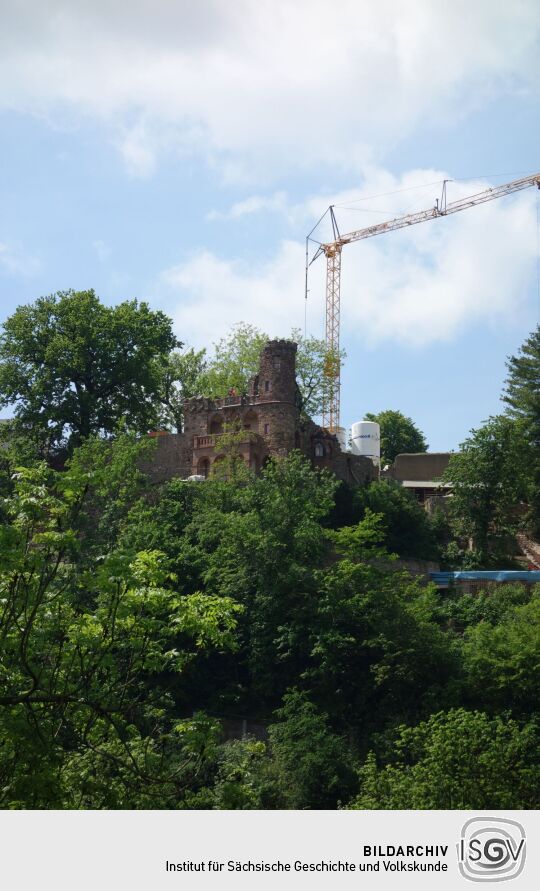 Die Aussichtsruine am Miruspark in Leisnig.