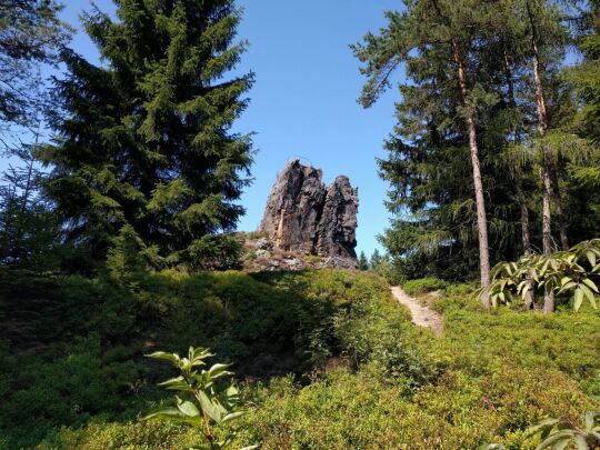 Der Aussichtsfelsen Hoher Stein bei Erlbach (Vysoký kámen, Kraslice).