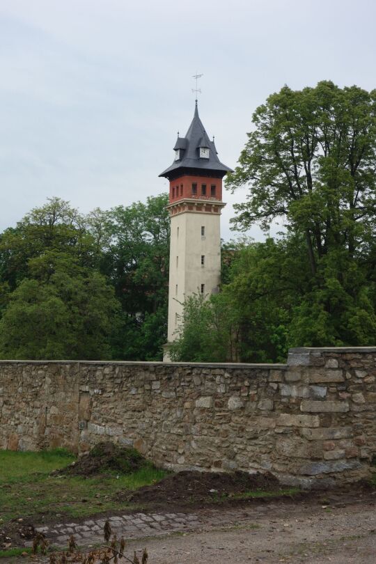 Der historische Wasserturm auf den Gelände des ehemaligen Rittergutes Drehsa.
