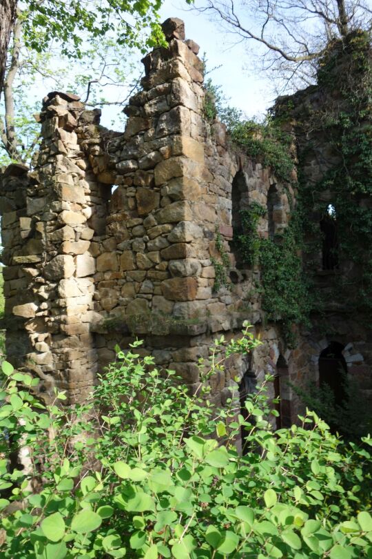 Die künstliche Ruine im Hanggarten an der Gattersburg in Grimma.