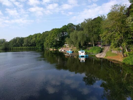 Anlegestelle der Muldeschifffahrt zwischen Grimma und Höfgen.