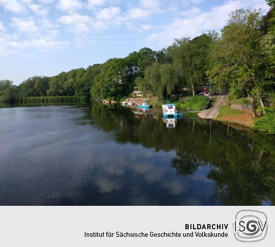 Anlegestelle der Muldeschifffahrt zwischen Grimma und Höfgen.