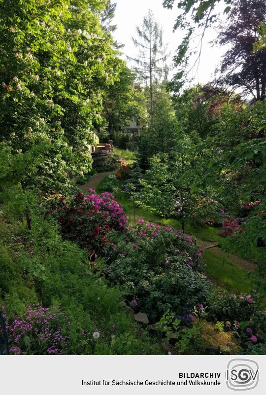 Blick in den Hanggarten an der Gattersburg in Grimma.
