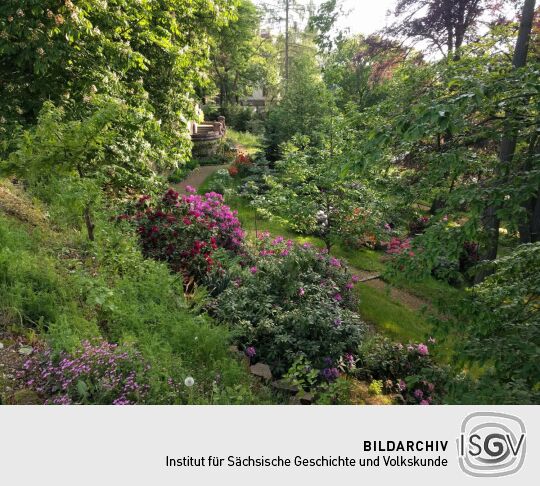 Blick in den Hanggarten an der Gattersburg in Grimma.