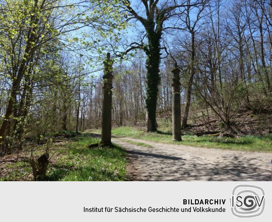 Torsäulen an ehemaligen Sommerfrische Friedrich-August-Stein in Röttis.