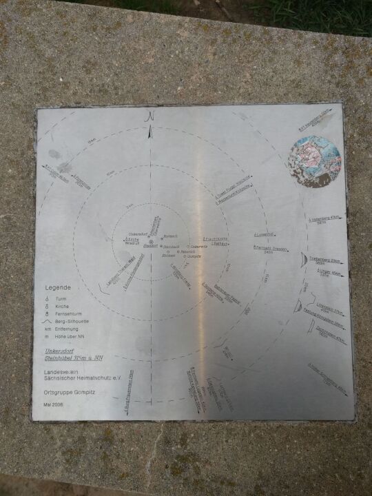 Die Panoramabeschreibung auf dem Steinhübel bei Unkersdorf.