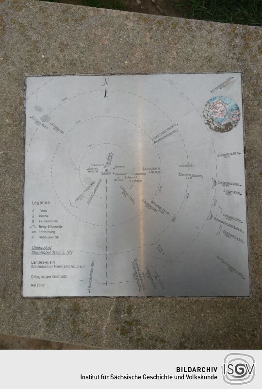 Die Panoramabeschreibung auf dem Steinhübel bei Unkersdorf.