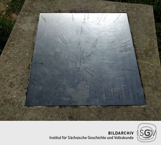 Die Panoramabeschreibung auf dem Steinhübel bei Unkersdorf.