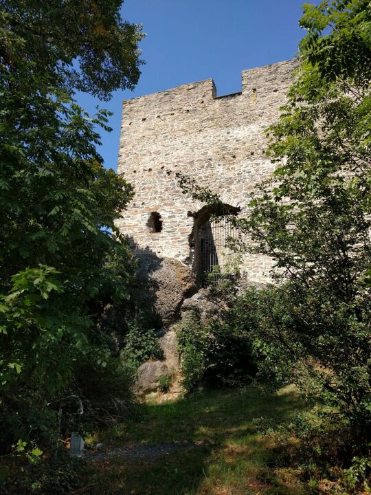 Die Ruinen auf dem Burgstein bei Krebes.