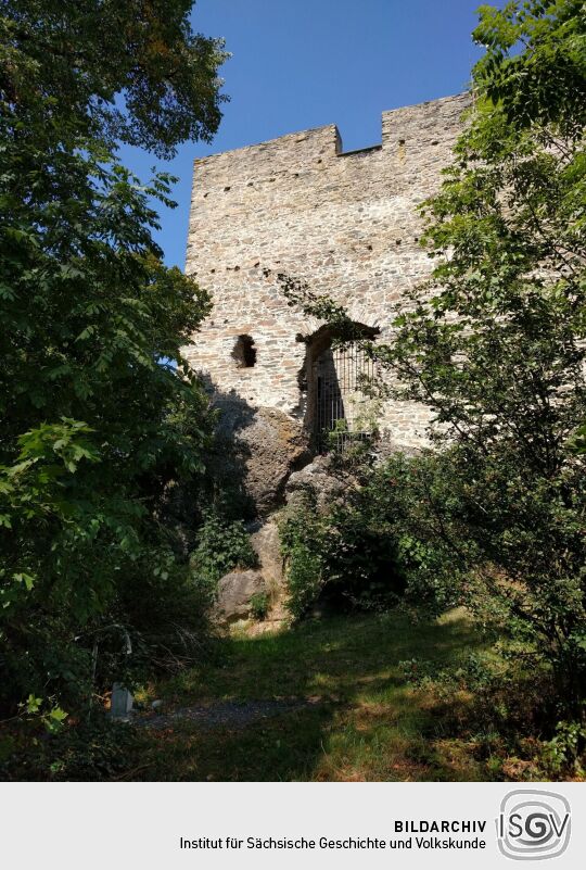 Die Ruinen auf dem Burgstein bei Krebes.