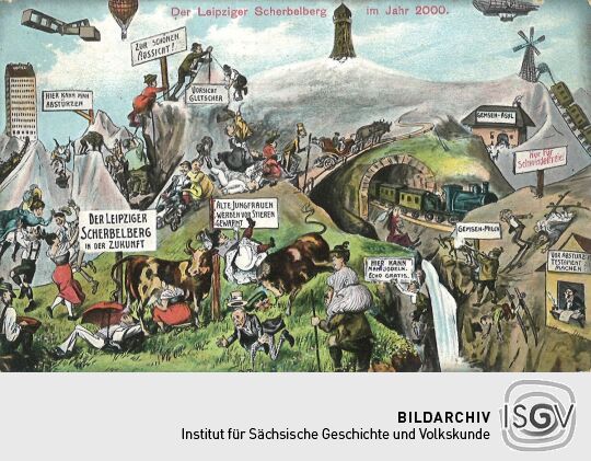 Postkarte Scherbelberg bei Leipzig