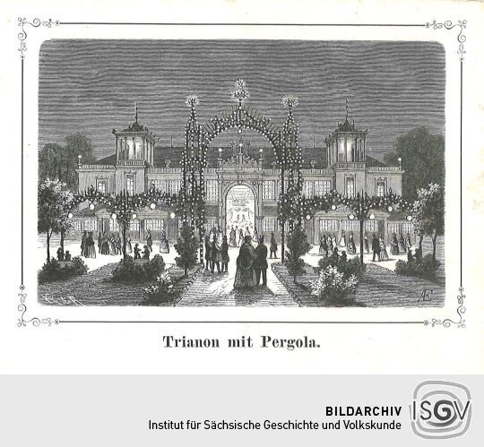 Ansicht Trianon mit Pergola