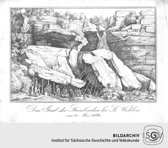 Das Grab der Steinbrecher bei St. Wehlen am 11. Mai 1829