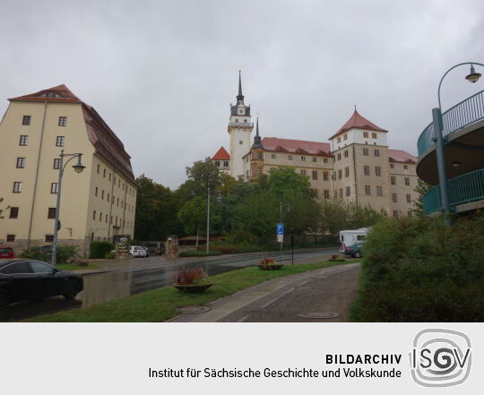 Das Schloss Hartenfels in Torgau mit dem Hausmannsturm.
